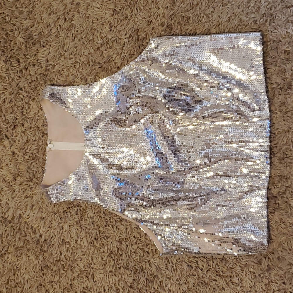 Vivian Diamond Formal Sequin Crop Top